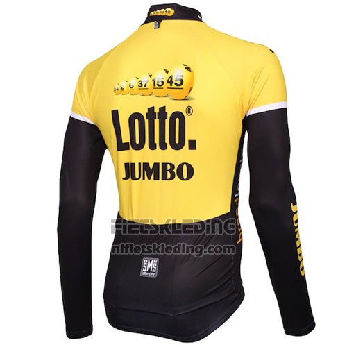 2015 Fietskleding Lotto NL Jumbo Geel en Zwart Lange Mouwen en Koersbroek